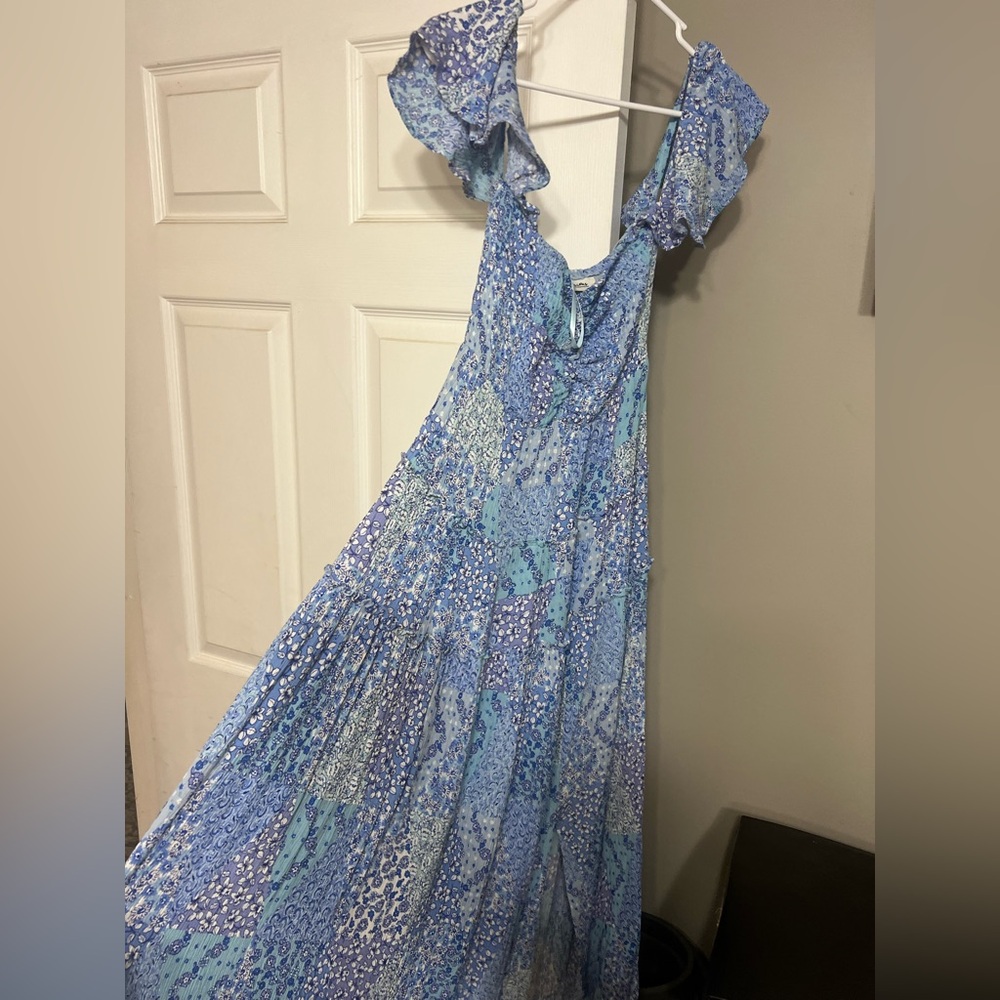 Impressions Blue Floral Maxi Dress